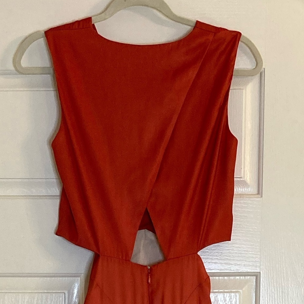 Maje Ombre Satin Scarf Maxi Dress Terracotta Size 36/4 - Picture 7 of 9
